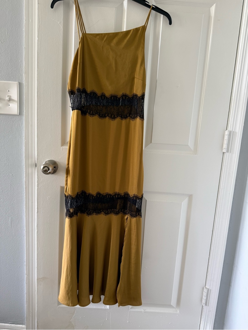 Zara Olive Green Satin Slip Dress